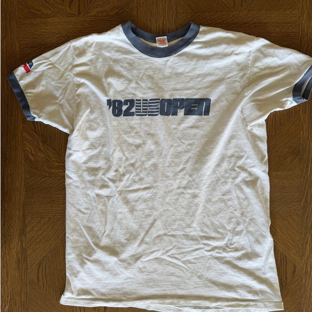 Vintage 1982 US Open Ringer Tee Collegiate Pacific USA L